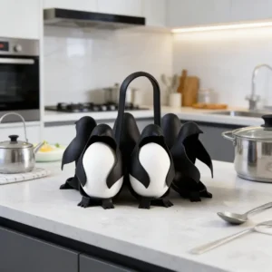 Cute Penguin Egg Boiler for Kitchen Gadget Egg Cooking Tool Egg Steamer Rack with Handle for Boiling Eggs