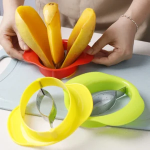 Mango Slicer - Easy Peel & Core Remover, Durable Plastic Fruit Cutter with Non-Slip Grip, Color Options