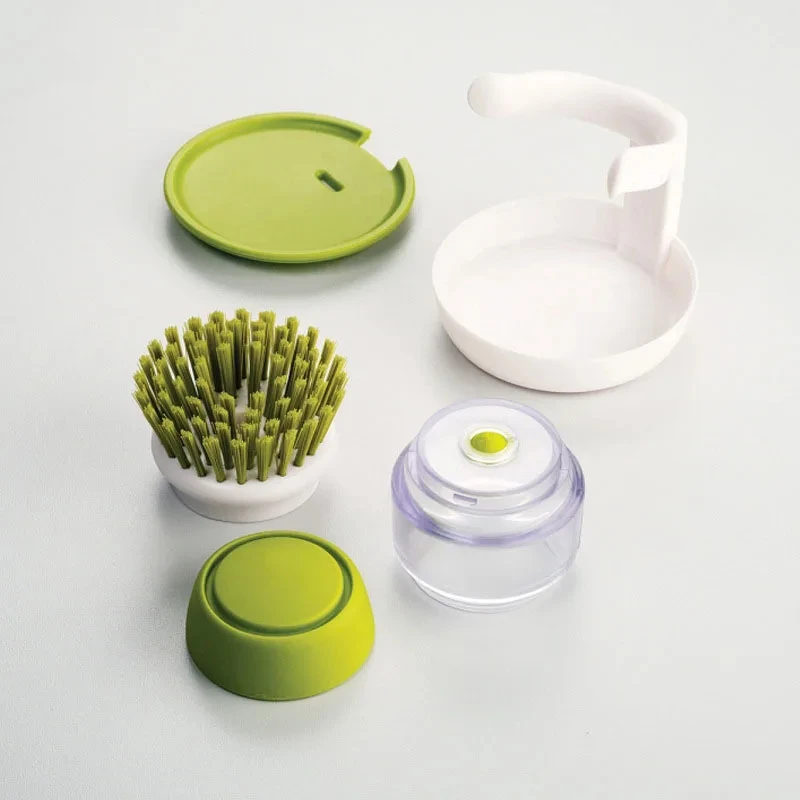 Dish Brush With Soap Dispenser Multi Use Soap Dispensing Scrub Brush For Household Universal Kitchen Dish Palm Brush With Tary - Image 4