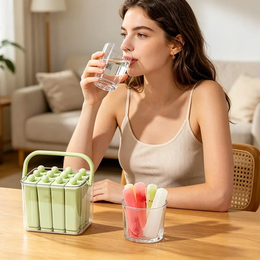 Food Grade Silicone Ice Pop Mold Ice Tray With Lid Handle Diy Juice Coffee Easy Release DIY Popsicle Jelly Frozen Dessert Making - Image 4