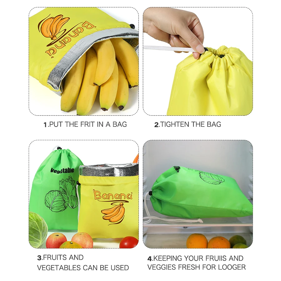 1/3 Banana Storage Bag, Vegetable Preservation Bag, Anti Ripening, Banana Storage Preservation Bag, Lightweight and Convenient B - Image 2