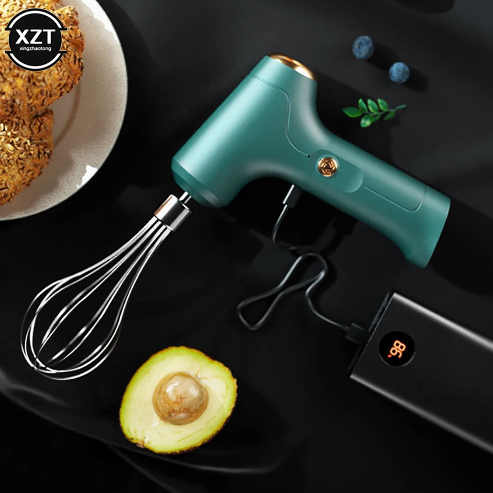 USB Wireless Electric Whisk Cake Baking Cream Whisk Kitchen Tools Handheld Rechargeable Mixing Machine Electric Food Mixer - Image 2