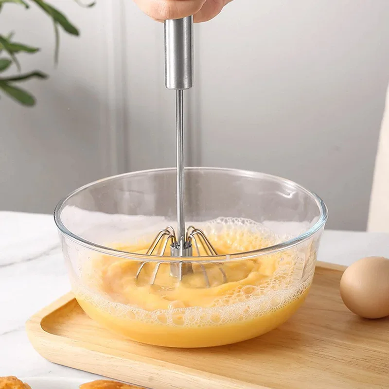 Semi Automatic Egg Beater Manual Rotating Cream Mixer Household Baking Tool Kitchen Gadget for Egg Blending Cake Mixing - Image 2