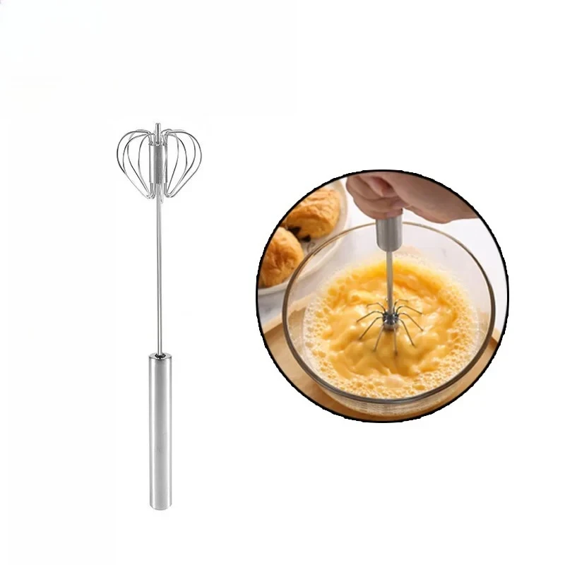 Semi Automatic Egg Beater Manual Rotating Cream Mixer Household Baking Tool Kitchen Gadget for Egg Blending Cake Mixing - Image 5