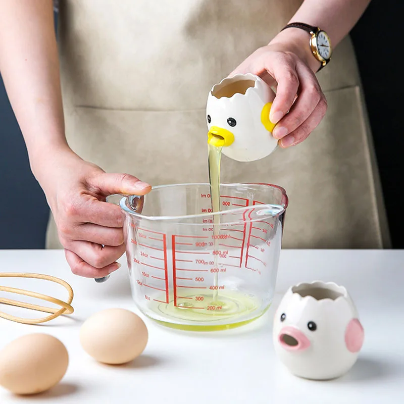 Egg White Separator Cartoon Shaped Ceramic Egg Yolk Separator Household Baking Tool Egg Liquid Filter - Image 3