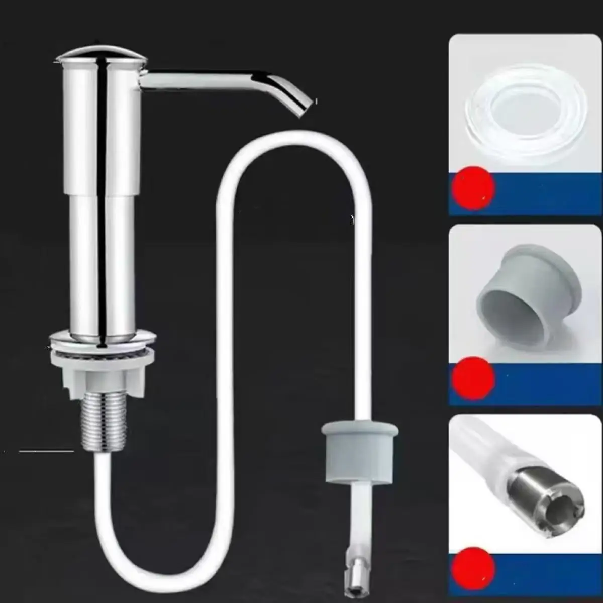Dish Soap Dispenser for Kitchen Sink, Countertop Soap Dispenser Pump, 40" Silicone Extension Tube Connect to The Soa