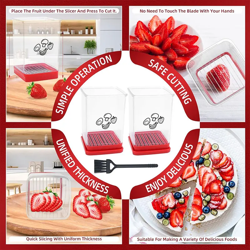 Fruit Speed Cup Slicer With Push Plate Egg Slicer Strawberry Banana Cutter Quickly Making Fruit Vegetable Salad Kitchen Gadget - Image 3