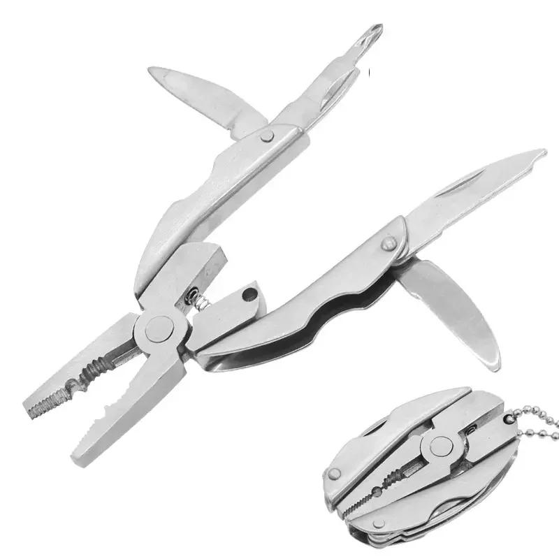 Portable Stainless Steel Multi-Tool Pliers Knife Keychain Screwdriver - Perfect For Outdoor Use! - Image 3