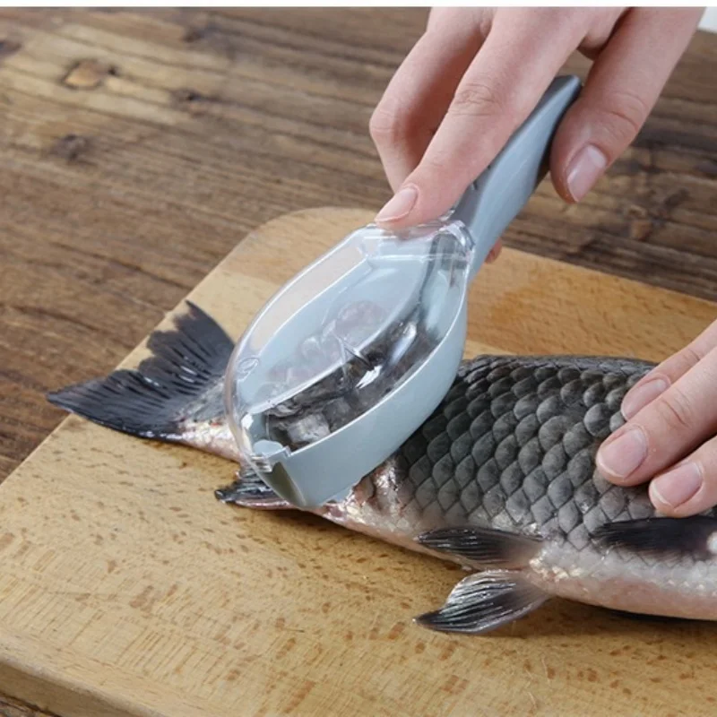 Kitchen Household Scale Scraper With Lid, Fish Scale Scraper, Manual Descaling, Brushing Of Fishing Tools - Image 2