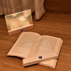 LED Book Light and Night Light 2 in 1, 3 Color Temperatures & Stepless Dimming, USB Rechargeable Reading Light with Timer for Ni