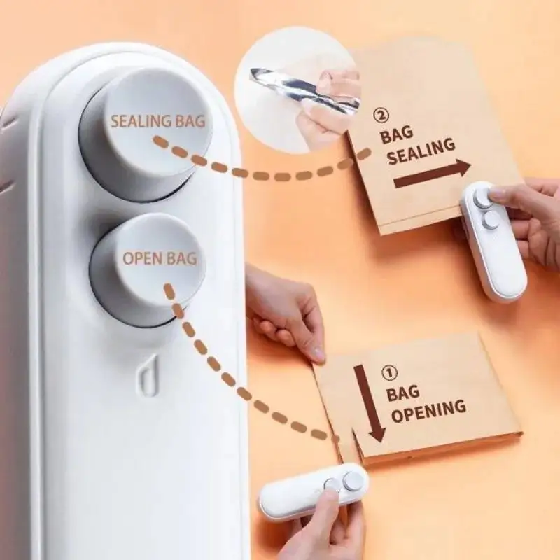 Portable Mini Sealer 2 in 1 Heat Sealer For Snacks Home use rechargeable sealer Vacuum Sealer Snacks plastic bag heat sealer - Image 4