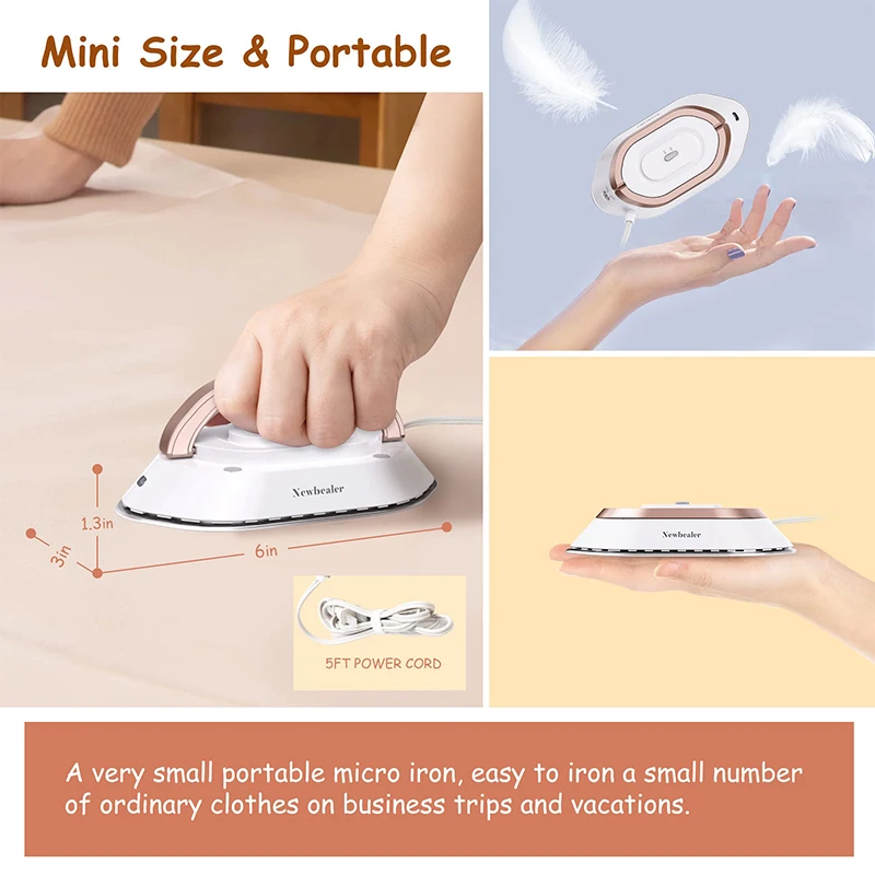 YUNCHI Portable Mini Electric Iron Dual-voltage Non-steam Travel Dry Iron 100-240V - Image 2