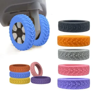 8PCS/Set Suitcase Wheels Protection Cover Silent Rubber Luggage Roller Cover Trolley Box Casters Cover Travel Luggage Caster Sho
