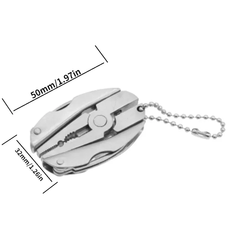 Portable Stainless Steel Multi-Tool Pliers Knife Keychain Screwdriver - Perfect For Outdoor Use! - Image 2