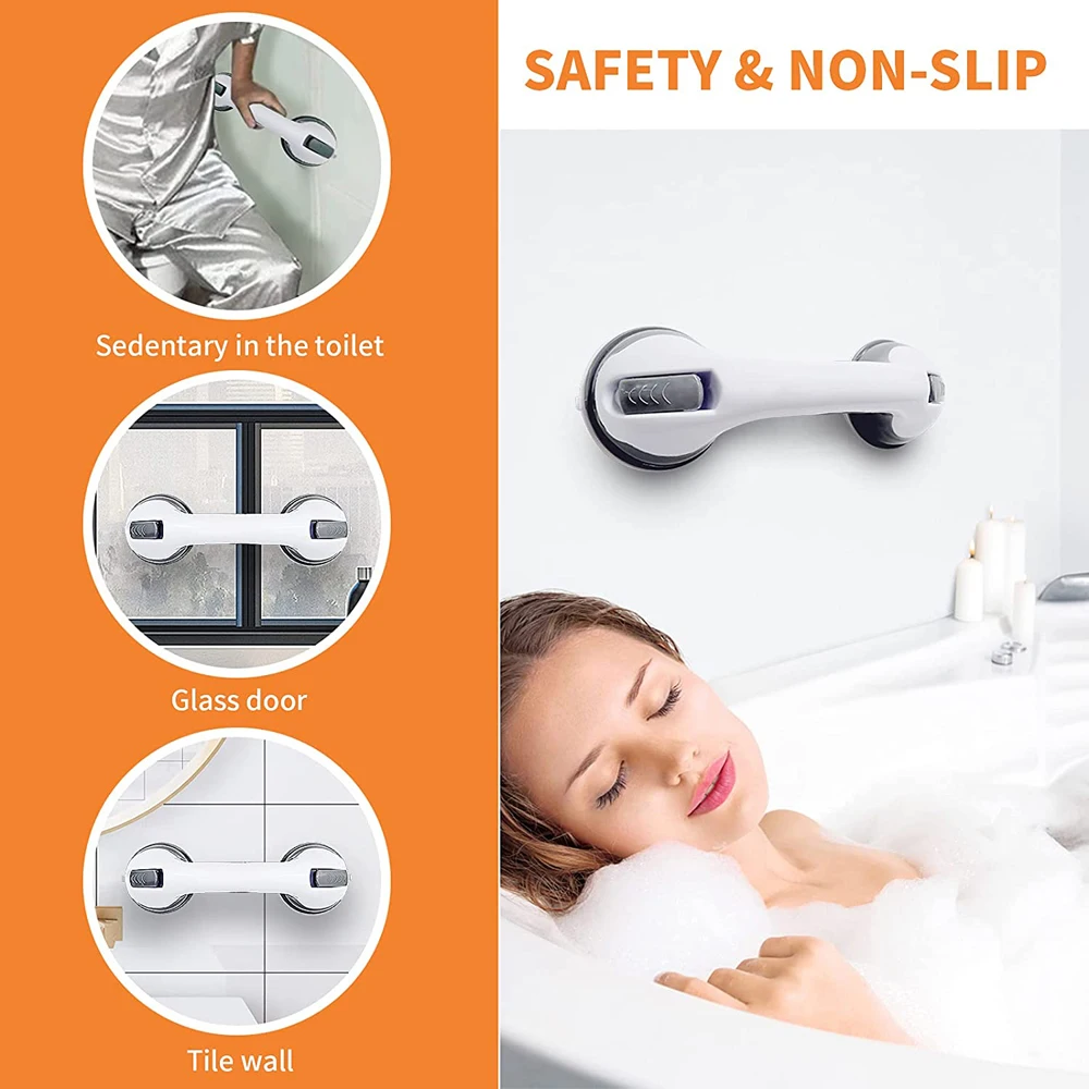 New Shower Handle Grab Bars Ultra Grip Dual Locking Safety Suction Cups Helping Handle Anti Slip Support for Toilet Bathroom - Image 4