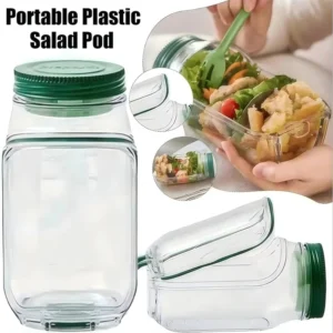 Leakproof Salad Box Portable Breakfast Fruit Storage Box Plastic Salad Container with Side-opening Cover​ For Picnic Home Office