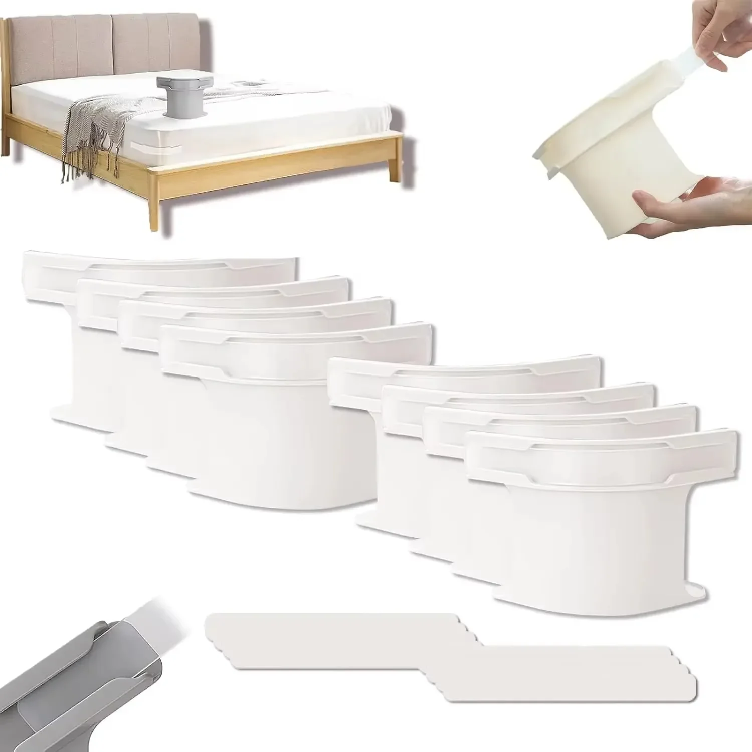 8/4Pcs Heavy Duty Bedsheet Corner Tightener Clips High-quality Materials Durable and Reliable Bed Sheet Grippers for Protectors - Image 5