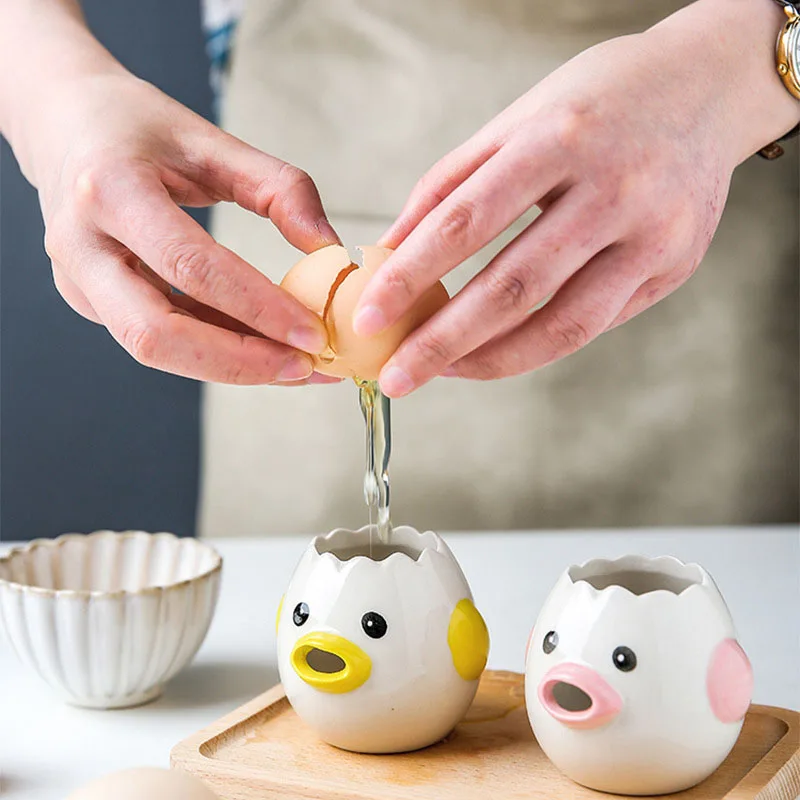 Egg White Separator Cartoon Shaped Ceramic Egg Yolk Separator Household Baking Tool Egg Liquid Filter - Image 4