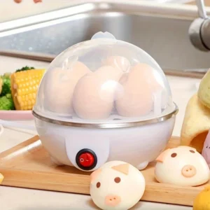 7-Egg Capacity Automatic Egg Cooker Multi-Functional Steamed Egg Boiled Custard Maker Home Breakfast Kitchen Appliance
