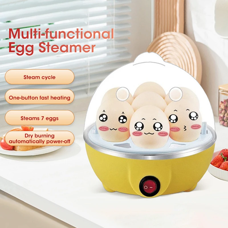 Egg Cooker Automatic Power Off Home 7 Eggs Multi-Functional Steamed Egg Custard Boiled Egg Machine Breakfast Artifact - Image 3