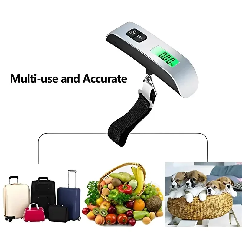 50kg Portable Hanging Scale Electronic Hand Luggage Scale Digital Display Suitcase 110lb Travel Baggage Bag Weighing Tools - Image 3
