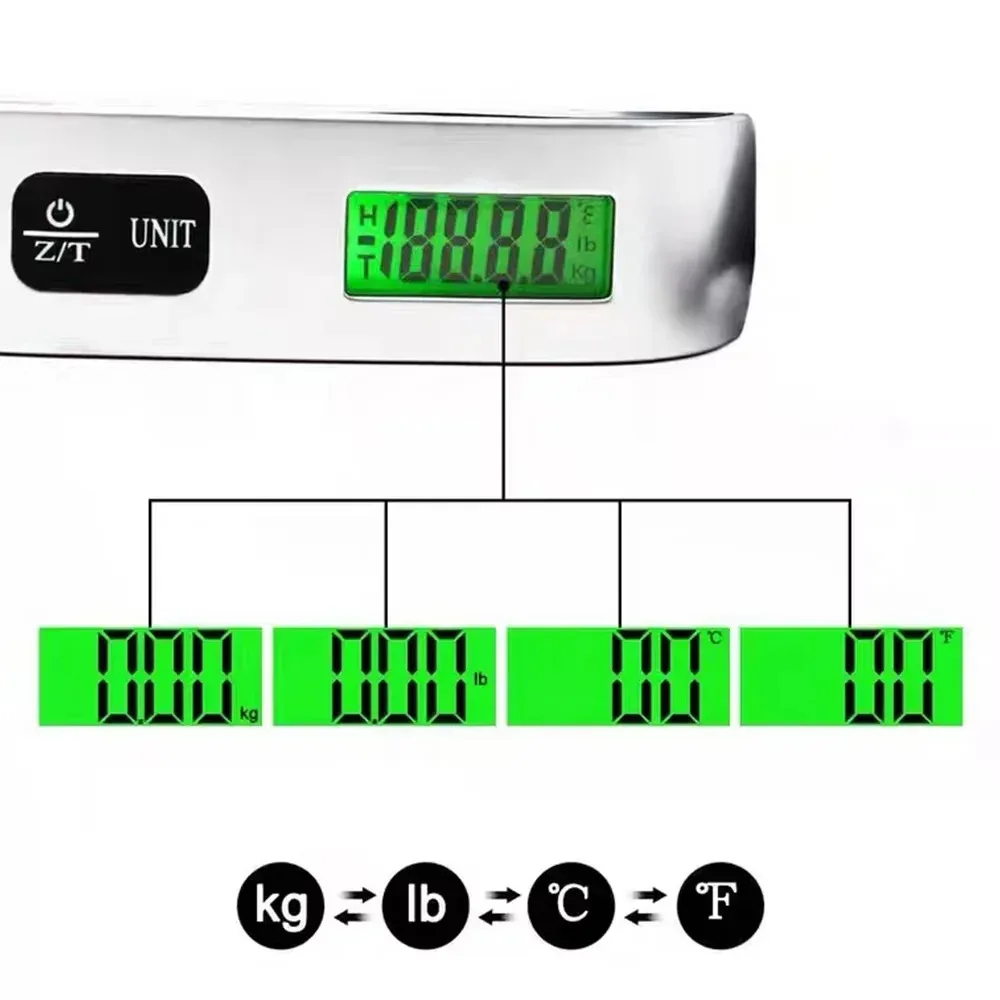 50kg Portable Hanging Scale Electronic Hand Luggage Scale Digital Display Suitcase 110lb Travel Baggage Bag Weighing Tools - Image 2