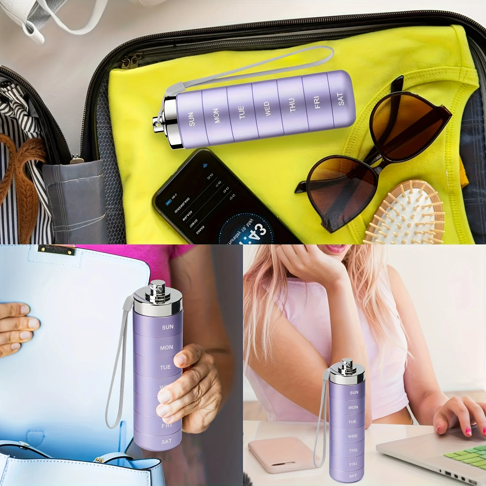 7pcs Metal Pill Organizers, Stackable Portable Waterproof Travel Pill Box, Large Aluminum Alloy Travel Pill Case - Image 3