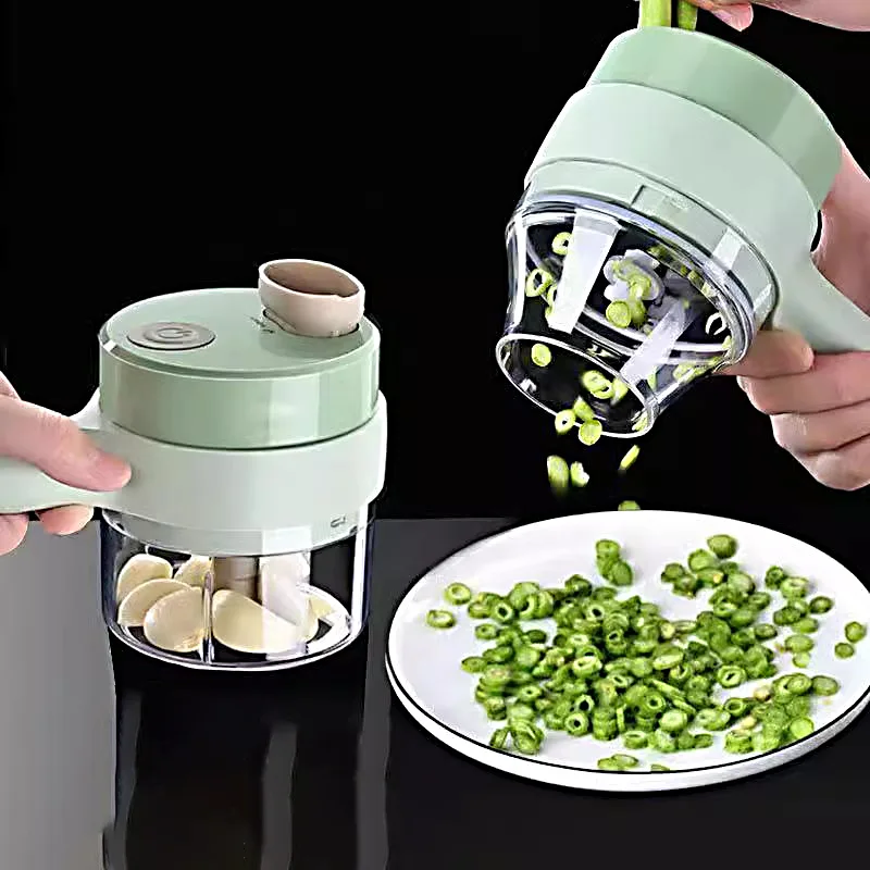 1 Multi-function Garlic Paste Electric Artifact Gatling Small Vegetable Cutting Wireless Automatic Pressure-pull Food Supplement - Image 2
