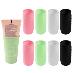 8PCS Silicone Travel Toiletries Cover Elastic Sleeves for Leak Proofing Reusable Silicone Toiletry Sleeves Leak Proof for Women