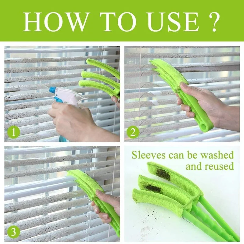 Clean Brush Convenient Microfibre Venetian Blind Blade Cleaner Brush Window Leaves Blinds Cleaner Air Conditioner Brushes Tool - Image 5