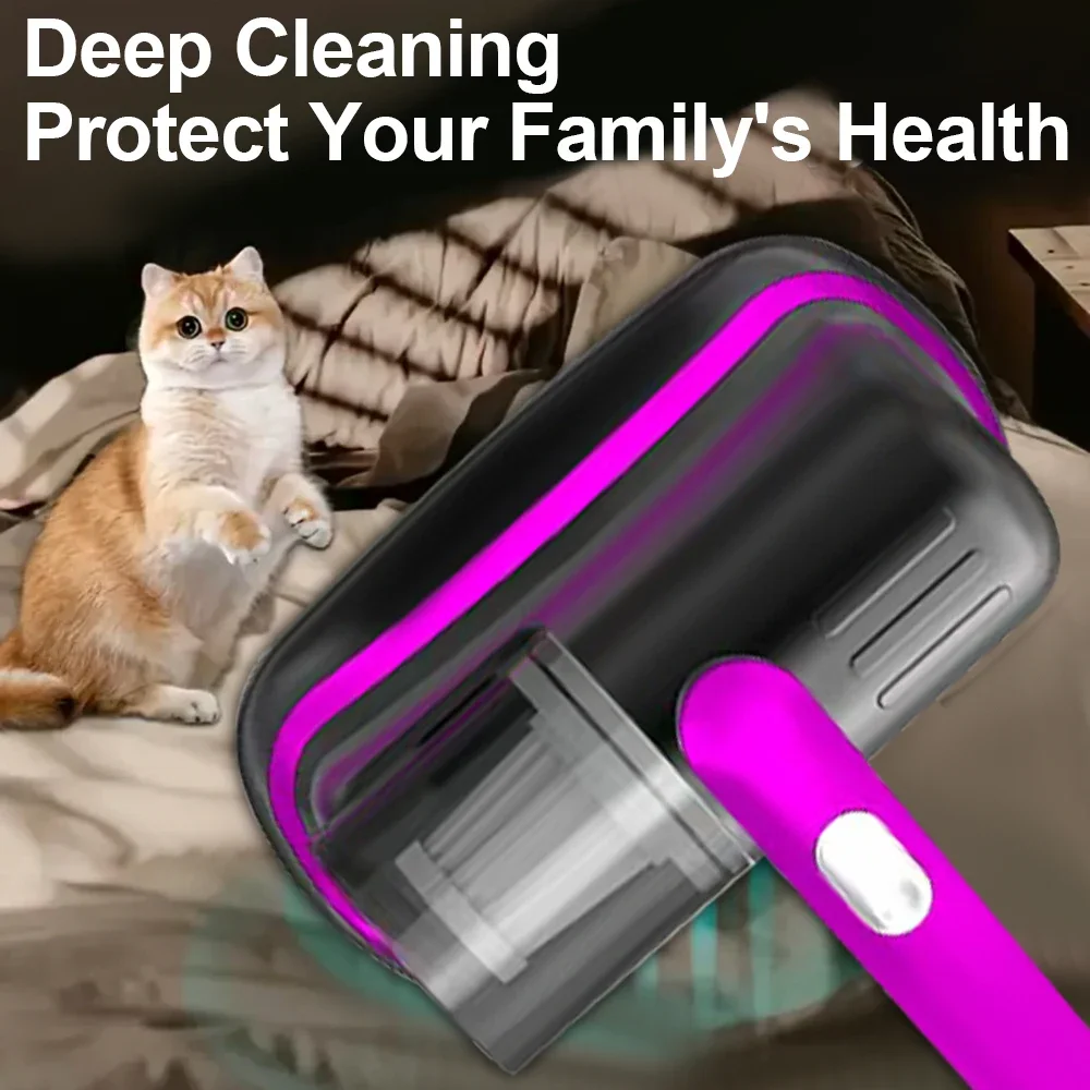 Wireless Handheld Mattress Vacuum Cleaner with UV-C Light HEPA Filter And Ultrasonic Vibration12KPa for Bed Sofa Car Seat Carpet - Image 2