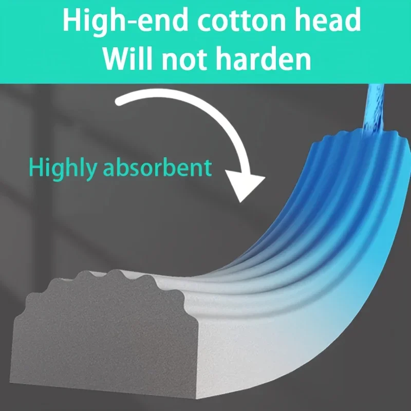 Mini Mop Self Squeeze Mop Powerful Folding Household Clean Tools No Hand Wash Strong Absorbent Mop for Bathroom Kitchen Desktop - Image 4