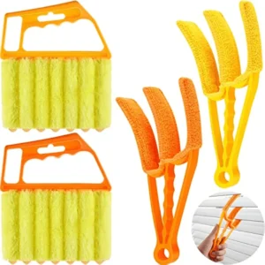 Convenient Window Cleaning Set - 2pcs Venetian Blind Cleaner Brushes with 7 Finger Duster, Ideal for Housekeeping