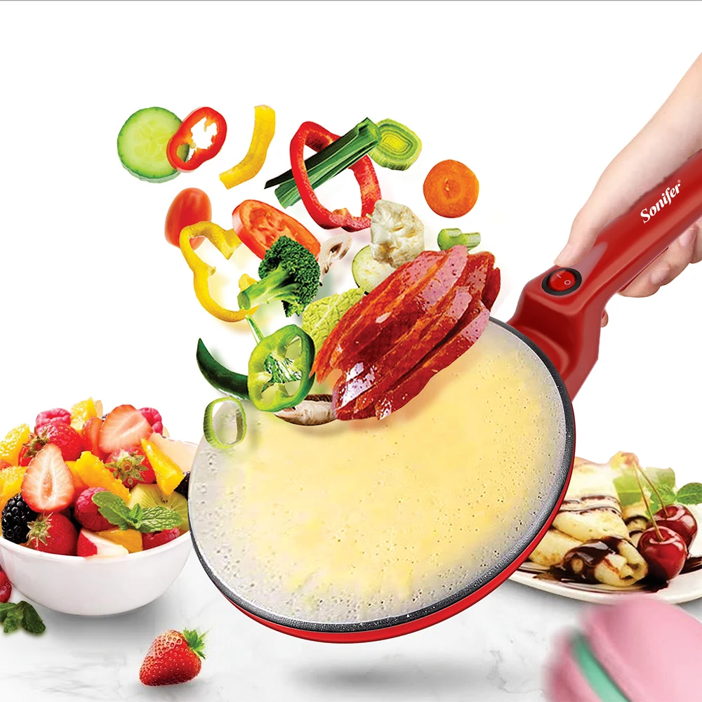 Electric Crepe Maker Pizza Pancake Machine Non-Stick Griddle Baking Pan Cake Machine kitchen Appliance Cooking Tools Sonifer - Image 2