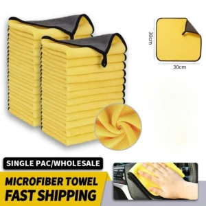 6/10pcs 30X60cm Microfiber Car Cleaning Towels Soft Quick Drying for Windows Mirrors Wiping Rags Double Layer Wash Cloth