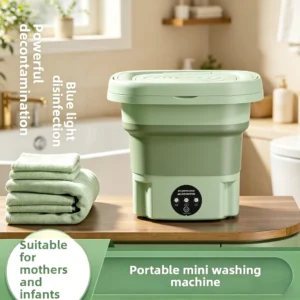 8L Portable Foldable Washing Machine Mini Laundry Washer Spin Dryer for Socks Underwear Panties Home Use