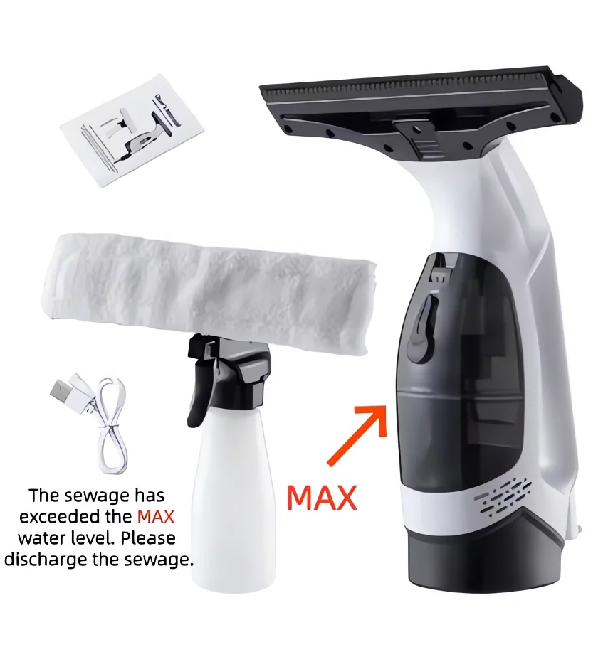 Multifunctional Electric Cordless Window Cleaner Machine White Cordless Rechargeable Automatic Portable Glass Cleaner Tools - Image 2