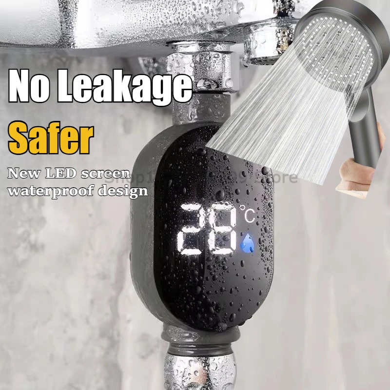 Black Bathroom Led Display 0℃~99℃ Home Water Shower Thermometer Water Accurate Temperature Measurement Meter Bathroom - Image 4