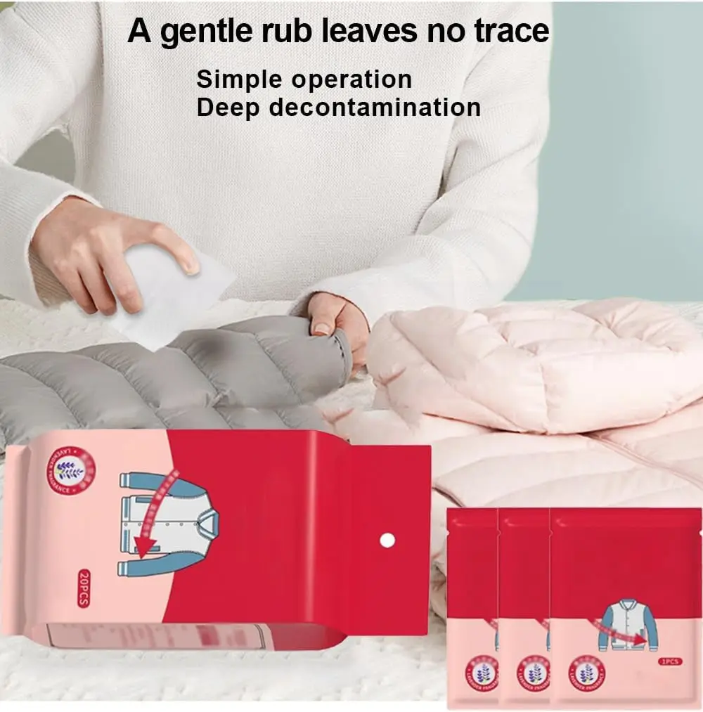Disposable Clothing Stain Removal Wet Wipes Multi Functional Non Washing For Down Cotton Leather Jacket Stain Removing Wet Wipes - Image 2