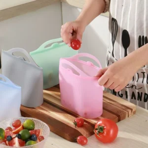 Freezer Bag 1000ml Fresh-Keeping Bag Self-Sealing Portable Food Packaging Bag Leak-Proof Reusable Cooling Bag Picnic