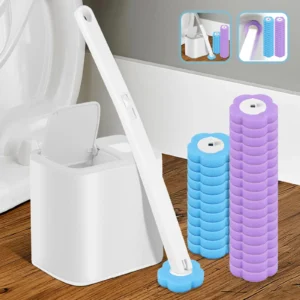 30Pcs Toilet Brush With Disposable Replacement Head Kits Long Handle Wall-mounted Cleaning Set Home Bathroom Accessories