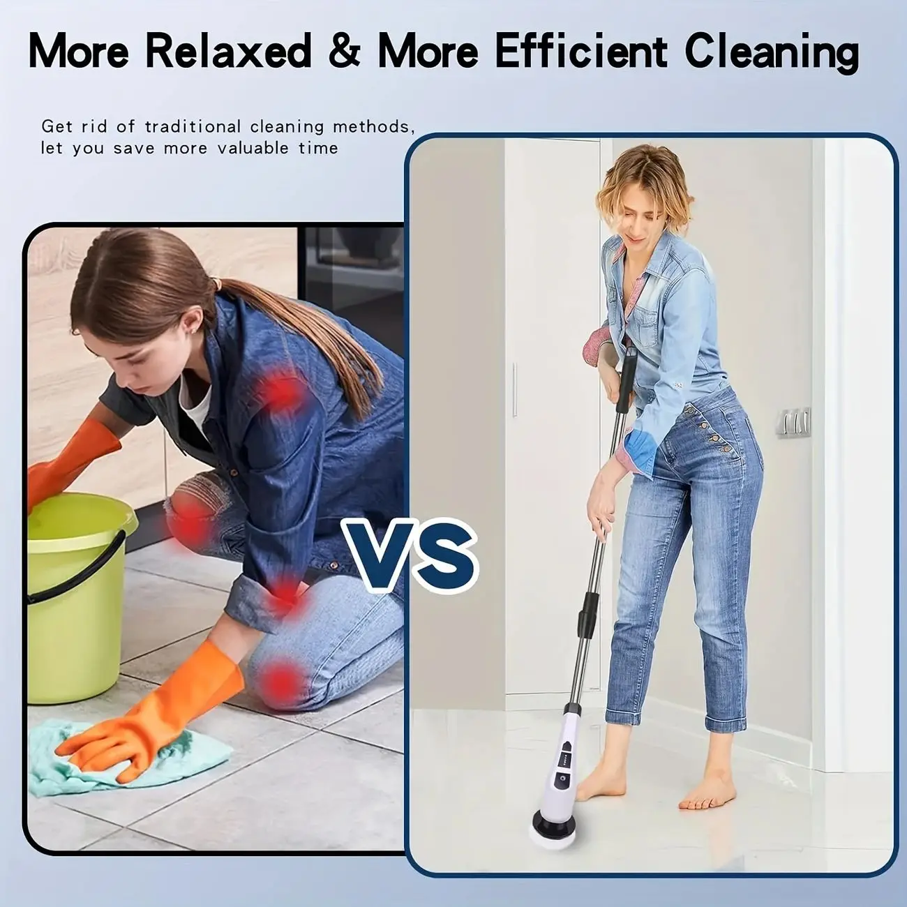 Electric Cleaning Brush:9-in-1 Head,Rotates Flexibly Multifunction Tool for Bathroom, Floors, Corner Gaps and Shower Room Glass. - Image 3