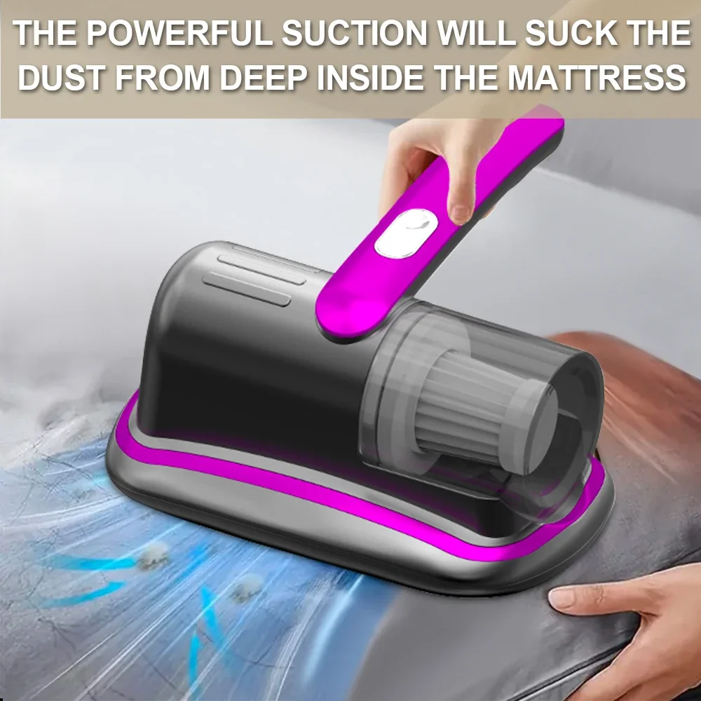 Wireless Handheld Mattress Vacuum Cleaner with UV-C Light HEPA Filter And Ultrasonic Vibration12KPa for Bed Sofa Car Seat Carpet - Image 3